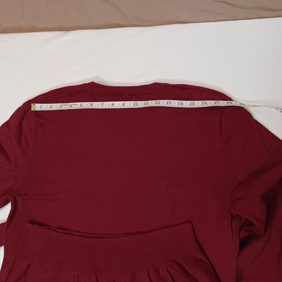 Old Navy Women's Size Medium Long Sleeve Pullover Knit Solid V Sweater Burgundy - Picture 7 of 9